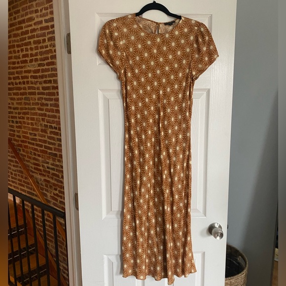 J.Crew ECO CUPRO MIDI T-SHIRT DRESS IN SUNBURST - Picture 1 of 3